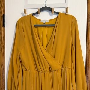 Baltic Born Mustard Long Sleeve Wrap Dress